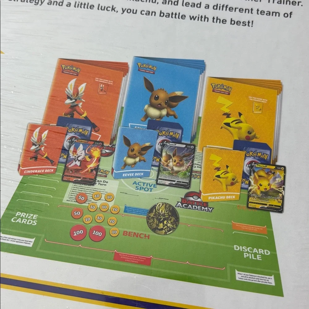 Pokémon Trading Card Game Battle Academy (Cinderace V, Pikachu V & Eevee V)  NEW